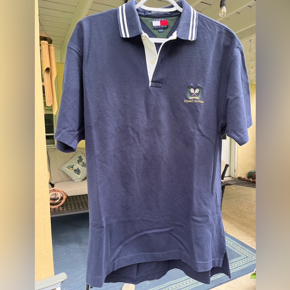 Tommy Hilfiger Blue Polo Shirt Classic Design 100% Cotton